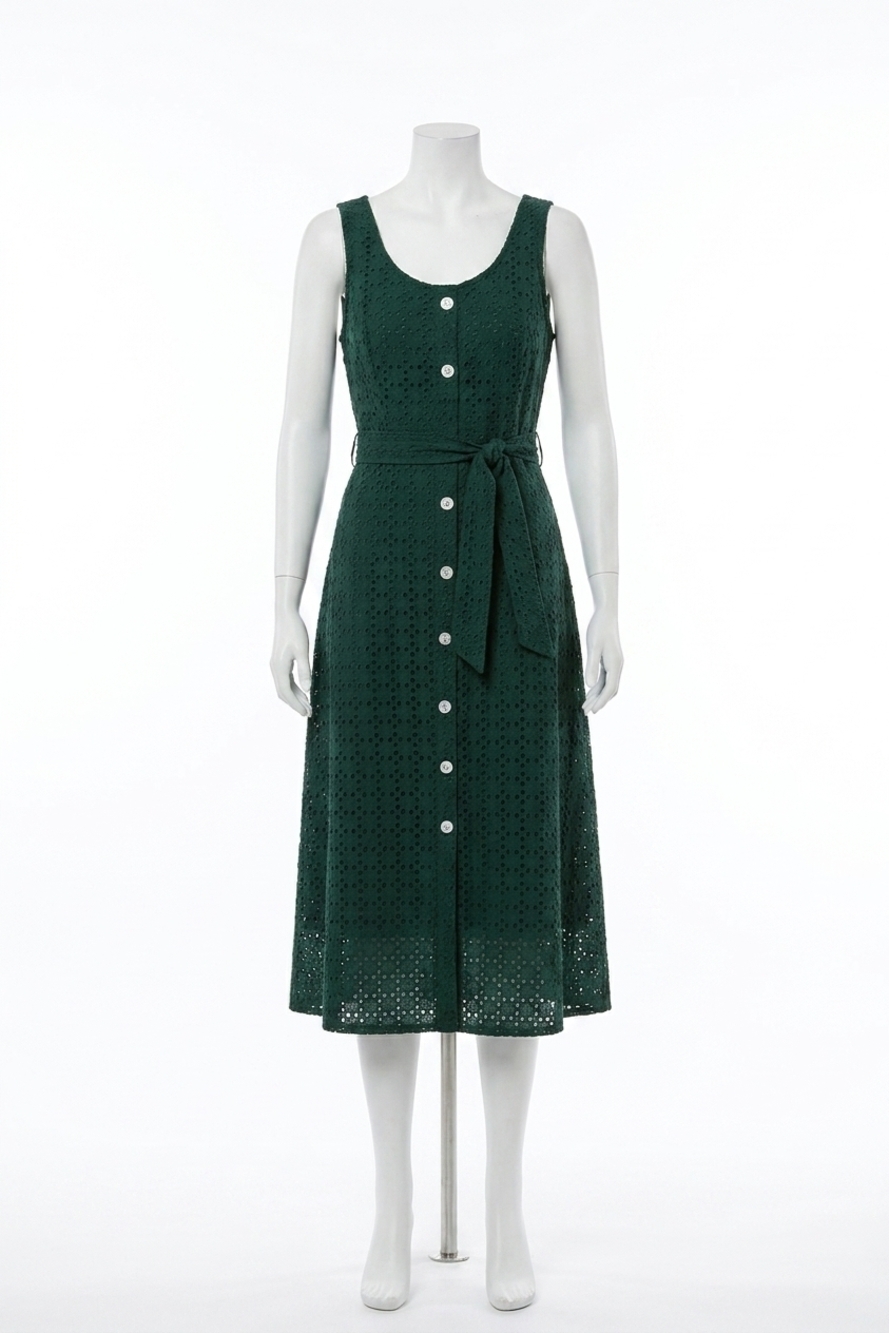 NEW ENTRO women's midi dress in green